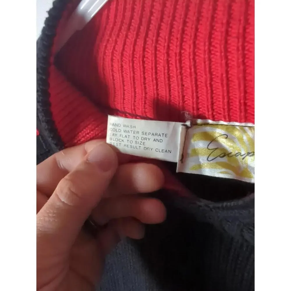 Escapadea vintage Men's Italia Collered Sweater Size S 100% Cotton - Picture 3 of 8